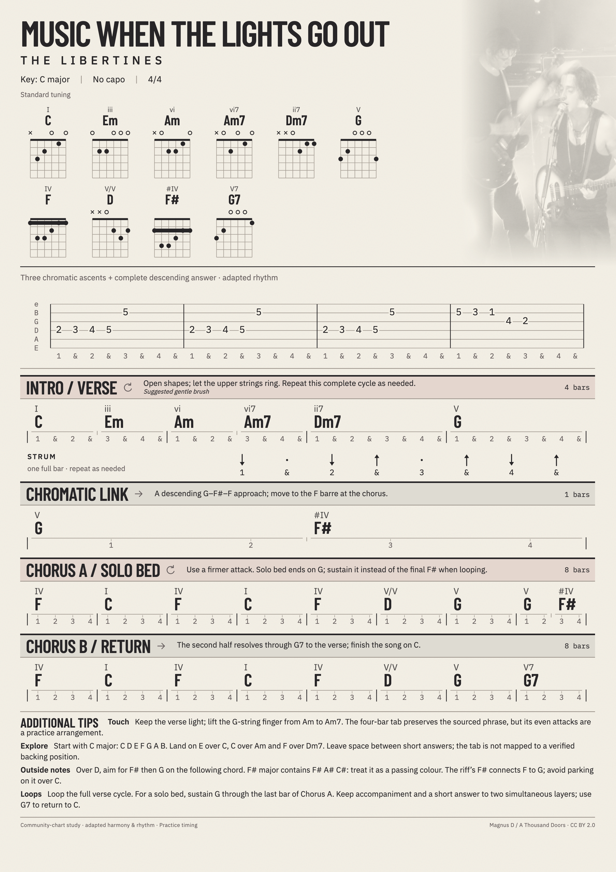 Music When the Lights Go Out sheet preview